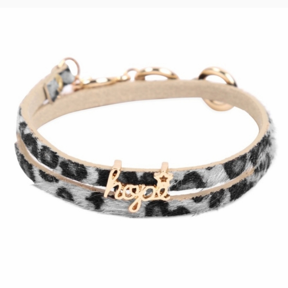 Leopard Print Hope Wrap Bracelet